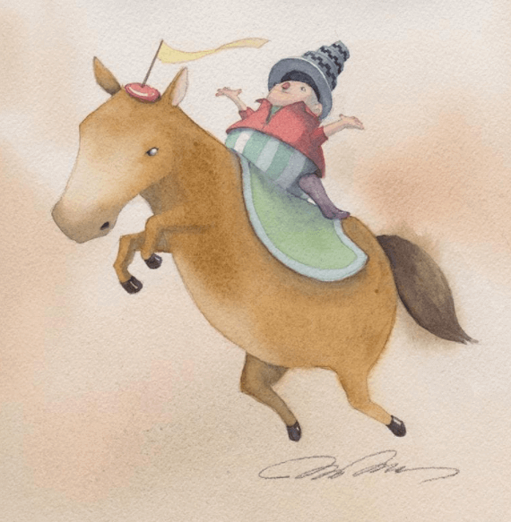 circus oeuvre en technique aquarelle